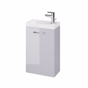 Belvit Lara Unterschrank mit Waschbecken Grau glänzend (39,2x59x21,5cm)