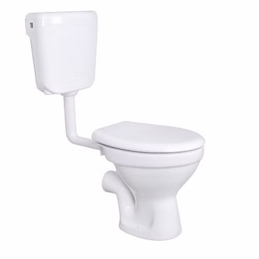 Komplettset Stand WC Abgang Waagerecht Wand Tiefspüler + Deckel + Spülkasten