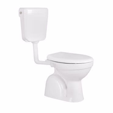 Belvit Dusch WC mit Bidet Funktion – Standtoilette aus Sanitärkeramik mit Taharet, Hygienedusche, senkrechtem Abgang, Spülkasten und Softclose WC-Deckel