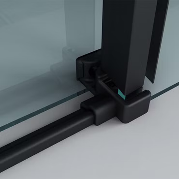 Aloni Duschkabine Schiebetür schwarz matt 8mm 80x120x195cm