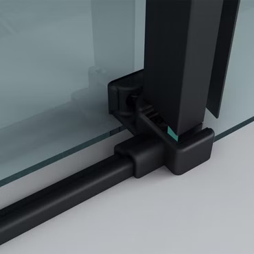 Aloni Duschkabine Schiebetür schwarz matt 8mm 90x140x195cm