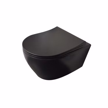 Belvit WC Schwarz Matt Spülrandlos Wand WC mit Taharet-/Bidet Funktion Softclose Deckel Toilette Wandhängend