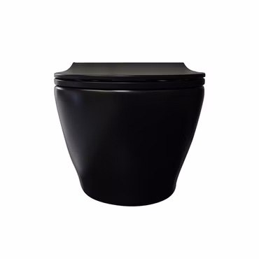 Belvit WC Schwarz Matt Spülrandlos Wand WC mit Taharet-/Bidet Funktion Softclose Deckel Toilette Wandhängend