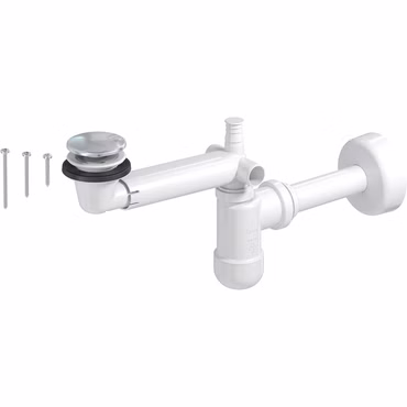 PREVEX Preloc Universal-Siphon für Waschbecken platzsparend 32/40 mm Pop-Up vormontiert