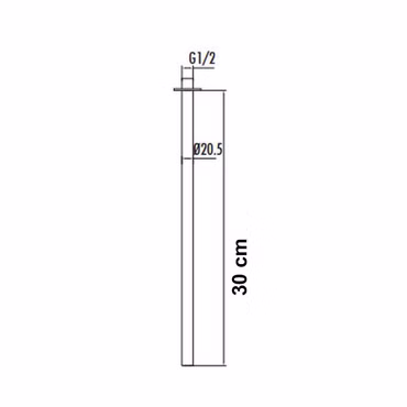 Brausearm Wandarm Duschkopfarm Deckenanschluss Gold gebürstet 1/2" 30 cm