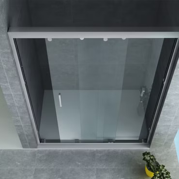 Aloni Nischentür 3-teilig 90x200 cm – Duschglas mit Schiebetüren, 8 mm ESG Sicherheitsglas, Nanobeschichtung, Duschtür