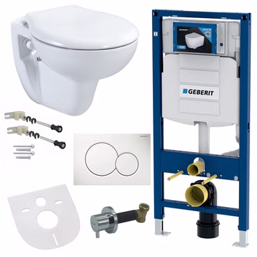Geberit Taharet Bidet Wand Hänge WC Weiß Vorwandelement Betätigungsplatte Softclose Deckel AC90L