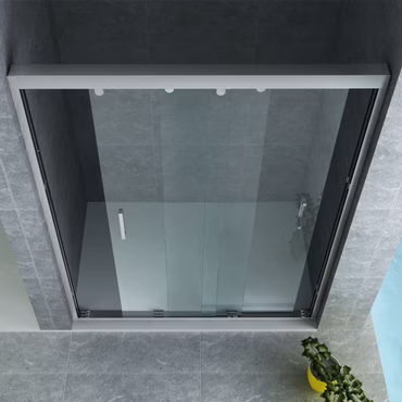 Aloni Nischentür 3-teilig 120x200 cm – Duschglas mit Schiebetüren, 8 mm ESG Sicherheitsglas, Nanobeschichtung, Duschtür