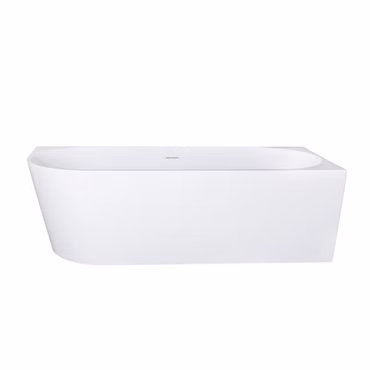 Aloni Halb-Freistehende Badewanne Eckwanne 180x80 Rechts Rundeck Acryl Weiß