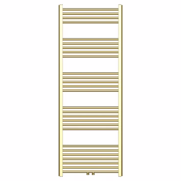 Handtuchheizkörper mit Mittelanschluss in gebürstetem Gold – 1600x600mm, 557 Watt
