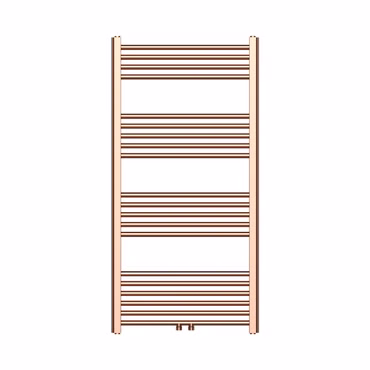 Handtuchheizkörper mit Mittelanschluss in gebürstetem Kupfer – 1200x600mm, 414 Watt