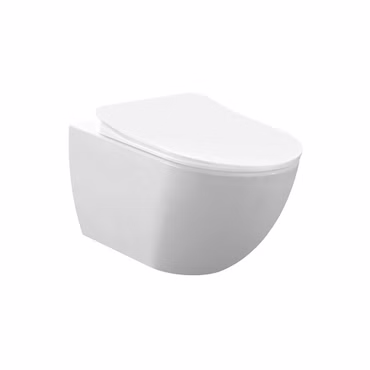 Creavit Hänge WC Set Weiß Keramik Wand WC mit Softclose Sitz und Unterputz Vorwandelement Spülkasten 3/6 L Komplettset