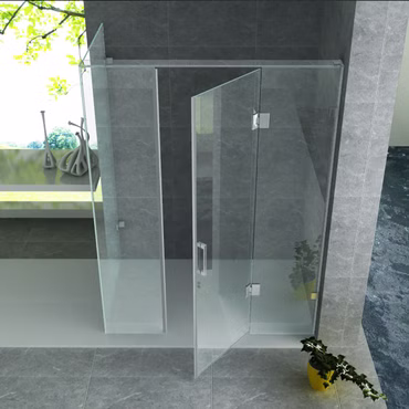 BELVIT Duschkabine mittige Pendeltür 8 mm ESG Glas Nano Beschichtung 90x120x195 cm