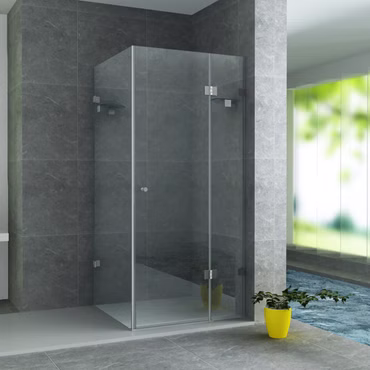 BELVIT Duschkabine mit Schwenkbarem Seitenteil 8 mm ESG Glas mit Nano-Beschichtung 80x80x195 cm