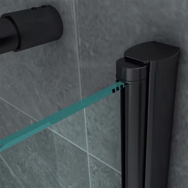 BELVIT Duschkabine Drehtür 6 mm Sicherheitsglas Matt Schwarz mit Seitenwand 80x80x190 cm