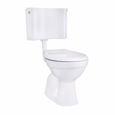 Belvit WC Set Taharet Bodenabgang mit Bidet Funktion, Softclose Sitz und Eck Aufputzspülkasten AP2001