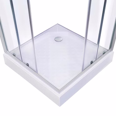 Belvit Duschkabine Eckdusche mit Schiebetüren und Duschwanne 100x100x200cm