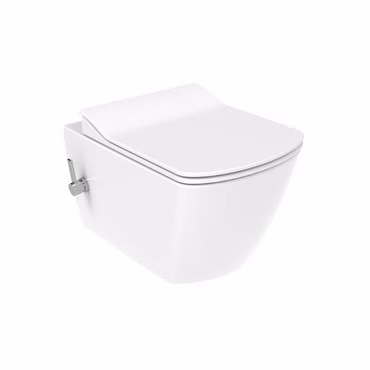 Creavit Elegant Wand WC mit Bidetfunktion randlos Weiß glänzend Warm und Kaltwasser ohne WC Sitz