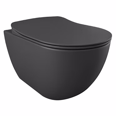 Creavit WC Set Wand WC matt Anthrazit randlos antibakteriell mit Softclose Duroplast Sitz