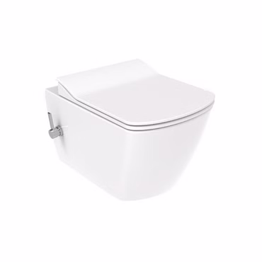 Creavit Elegant Wand WC mit Bidetfunktion randlos Weiß mit Softclose WC Sitz Duroplast