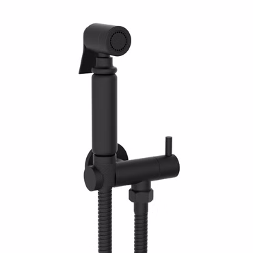 BELVIT Design Bidet Toilettenarmatur mit Handbrause matt schwarz Aufputz Brauseset