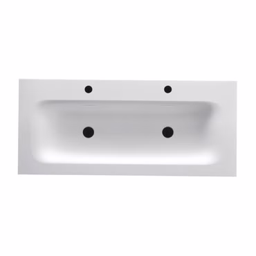 Waschbecken Set MOVEA 120 cm Waschbecken rund mattweiß Mineralguss mit Unterschrank helle Eiche