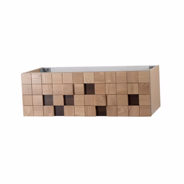 MOVEA Badunterschrank Eiche hell mit 120 cm Waschtischplatte Mattweiß Softclose Mineralguss