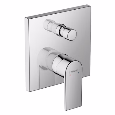 Duschset mit Hansgrohe Vernis Shape Unterputz Wannenmischer Chrom und iBox mit Belvit Regendusche Handbrause Schlauch Arm Brausebogen