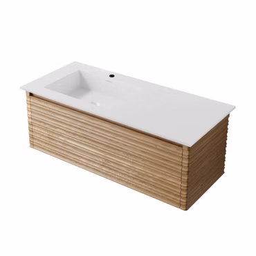 Badmöbelset 120 cm mit VESTRA Unterschrank Nussbaum mattweiß modern Softclose