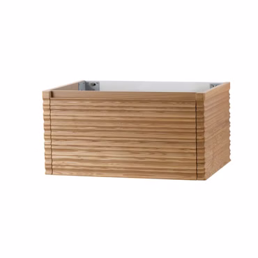 Badmöbelset VESTRA 80 cm mattweiß mit Unterschrank Nussbaum Softclose grifflos