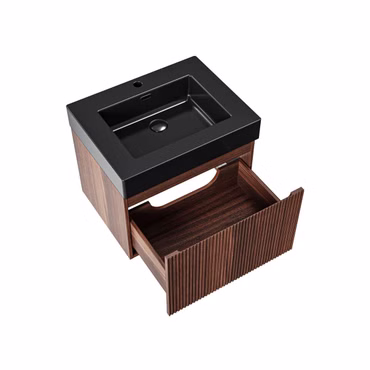 Badmöbelset BELVIT TRIONA 60 cm Mattschwarz mit Unterschrank Softclose Schublade