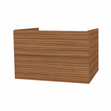 BELVIT ELARA Waschbeckenunterschrank 80 cm Nussbaum mit 2 Schubladen Softclose MDF hängend