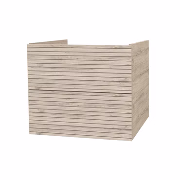 BELVIT ELARA Waschbeckenunterschrank 60 cm helles Holz mit 2 Schubladen Softclose MDF hängend