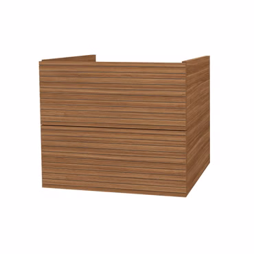 BELVIT ELARA Waschbeckenunterschrank 60 cm Nussbaum mit 2 Schubladen Softclose MDF hängend