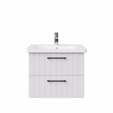Creavit D10 Waschtischunterschrank 60cm weiß hängend 2 Schubladen MDF