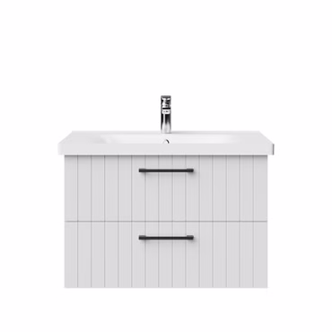 CREAVIT D10 Waschtischunterschrank 80cm - 2 Schubladen - MDF - Weiß - Hängend