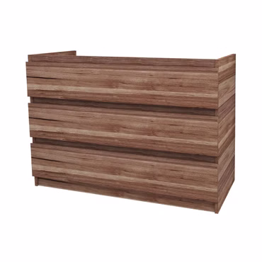 BELVIT Waschbeckenunterschrank Badezimmerschrank 3 Schubladen 120 cm Eichenoptik MDF Softclose