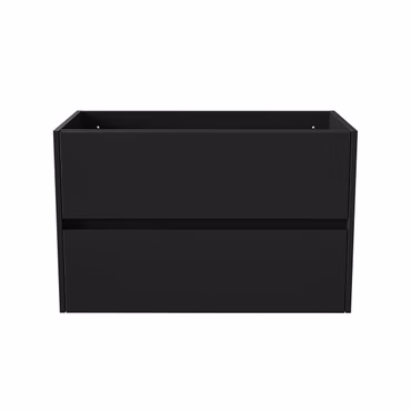 BELVIT DRAVA Waschbeckenunterschrank Waschtisch 80 cm Mattschwarz 2 Schubladen Softclose grifflos Badezimmer