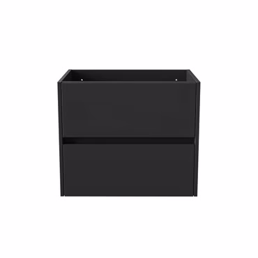 BELVIT DRAVA Waschbeckenunterschrank Waschtisch 60 cm Mattschwarz 2 Schubladen Softclose grifflos Badezimmer