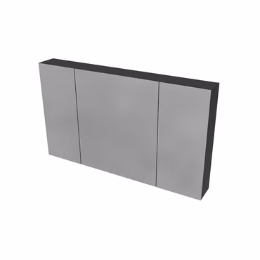 BELVIT DRAVA Spiegelschrank 120×70 cm Mattschwarz mit 3 einseitigen Spiegeltüren