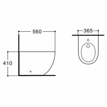 BELVIT Standbidet Keramik Weiß Glänzend 36,5x41x56 cm Ohne Armatur und Sitz Bodenstehend