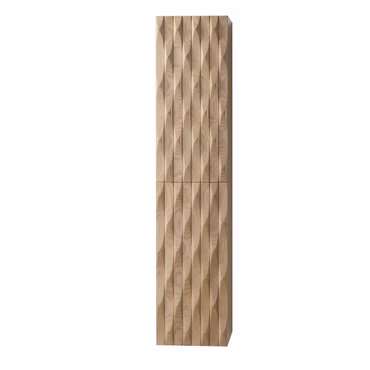 BELVIT ARGENA Säulenschrank 160x35x35cm 2 Türen Grifflos Softclose Reversibel Helle Eiche Multiplex Eschenfurnier