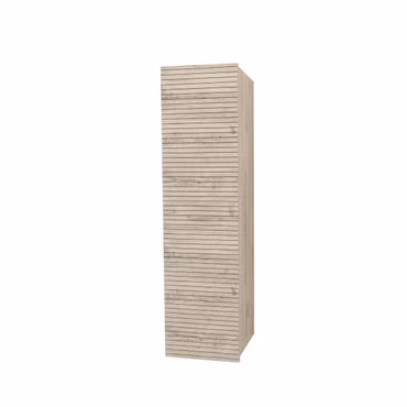 BELVIT ELARA Hochschrank Helles Holz MDF 135x40x39cm mit horizontalem Relief Soft Close