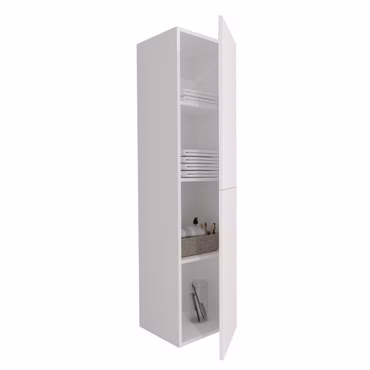 BELVIT ELARA Hochschrank Mattweiß MDF 160x39x39cm mit horizontalem Relief Soft Close