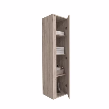 BELVIT ARONA Hochschrank Badmöbel 135cm hängend helles Holz MDF Softclose Badezimmerschrank