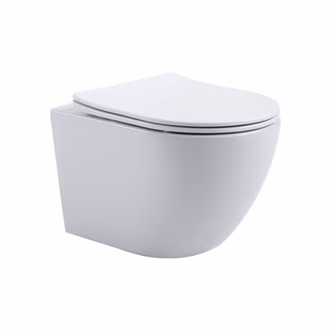 BELVIT Wandhängendes WC Spülrandlos 360°-Spülung mit Softclose Sitz Kompakt Weiß Glänzend