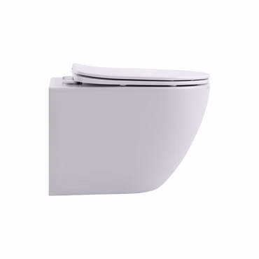 BELVIT Wandhängendes WC Spülrandlos 360°-Spülung mit Softclose Sitz Kompakt Mattweiß