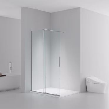 BELVIT Begehbare Dusche mit Schiebetür Chrom Klarglas 8 mm Sicherheitsglas Anti Kalk Reversibel 120x200 cm