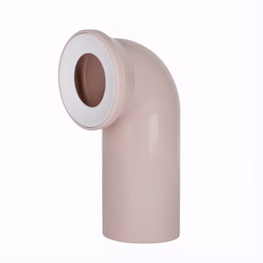 BELVIT WC Anschluss Abflussrohr DN 100/135 Bogen 90° beige Toilettenanschluss Rohr mit Dichtung