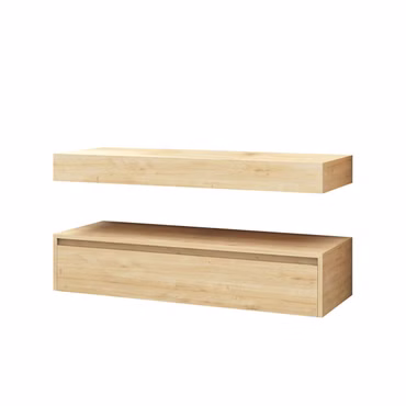 BELVIT LINUVA Waschtischunterschrank 120 cm Safir Holzoptik Doppel-Unterschrank Set MDF Wandmontage Badezimmer Möbel modern